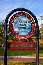 Welcome to Boston sign, Boston, Massachusetts, USA 2009