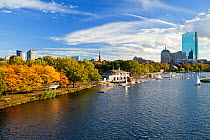 Skyline viewed over the Charles river, Beacon Hill and downtown, Boston, Massachusetts, USA 2009
