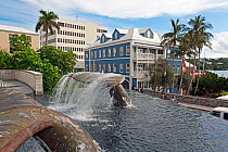 Whale tail fountain sculptures, Hamilton, capital of Bermuda, 2009