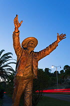 Welcome to Bermuda - statue of Johnny Barnes. Jonny is a native Bermudan found waving to passing traffic at the Foot of the Lane roundabout in Hamilton, Bermuda, from roughly 3:45 am to 10 am, every w...