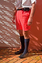 Businessman wearing famous Bermuda shorts, Hamilton, Bermuda 2007 model released