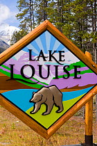 Lake Louise sign, Lake Louise, Banff-Jasper National Parks, Alberta, Canada, 2007