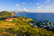Frigate Bay located southeast of Basseterre is an isthmus with the calm Caribbean-side Frigate Bay beach, St Kitts, St Christopher, St Kitts and Nevis, Leeward Islands, Lesser Antilles, Caribbean, Wes...