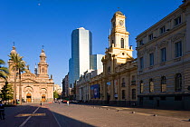 Cathedral Metropolitana and the Museum Historico Nacional in Plaza de Armas, Santiago, Chile 2008
