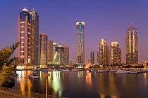 Dubai Marina at dusk, Dubai, United Arab Emirates, 2007
