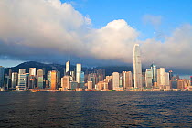 Skyline of Central, Hong Kong Island, from Victoria Harbour, Hong Kong, China, 2009