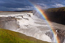 Gullfoss, Iceland's most famous waterfall tumbles 32m into a steep sided canyon, The Golden Circle, Iceland 2006