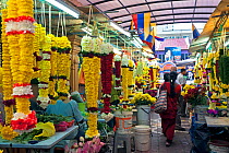 Flower market on Jalan Tun Sambantham in Little India, Kuala Lumpur, Malaysia 2012