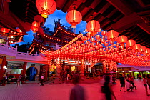 Thean Hou Chinese Temple illuminated at night, Kuala Lumpur, Malaysia, 2012