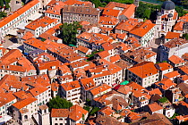 Elevated view over the Old Town of Kotor, Bay of Kotorska, Adriatic coast, Montenegro, Balkans 2007