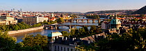Panoramic view of the River Vltava and bridges, Prague, Czech Republic 2011