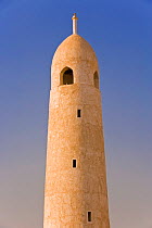 Minaret in Souq Waqif, a restored Souq of mud rendered buildings, Doha, Qatar, Arabian Peninsula 2007