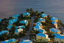 Elevated view of luxury new housing developments lining Frigate Bay on St Kitts Southeast peninsula,  St Kitts, St Kitts and Nevis, Leeward Islands, Lesser Antilles, Caribbean, West Indies 2008