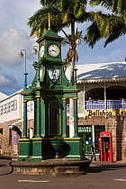Clock Tower in Picadilly Circus, the centre of St Kitts capital, Basseterre, St Kitts, St Kitts and Nevis, Leeward Islands, Lesser Antilles, Caribbean, West Indies 2008