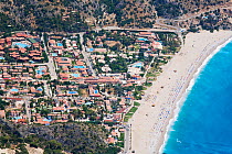 Aerial view of Oludeniz and Belcekiz beach, known as the 'Turquoise coast', Oludeniz near Fethiye, Mediterranean Coast, Turkey 2008