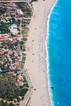 Aerial view of Oludeniz and Belcekiz beach, known as the 'Turquoise coast', Oludeniz near Fethiye, Mediterranean Coast, Turkey 2008