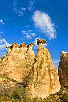 Volcanic tufa formations, known as Fairy Chimneys, near Goreme, Cappadocia, Anatolia, Turkey, 2008