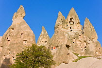 Old troglodytic cave dwellings in Uchisar, Cappadocia, Anatolia, Turkey, 2008