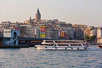 Ferry boats along the Bosphorus river in Istanbul, Turkey 2008