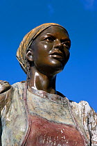 Woman sculpture on Government Hill in the historical district, St Thomas, US Virgin Islands, Leeward Islands, Lesser Antilles, Caribbean, West Indies 2008