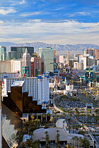 Elevated view of the Hotels and Casinos along the Strip, Las Vegas, Nevada, USA 2011