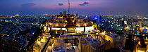 The view over the Bangkok City skyline from Vertigo, a bar and restaurant on top of the Banyan Tree Hotel, Bangkok, Thailand, 2010