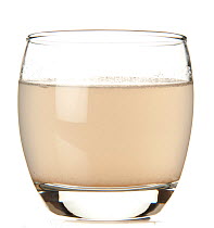 A glass of dirty water.