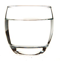 A glass of clean water.