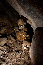 Pre-columbian mummy, Alcaya, Altiplano, Bolivia, October 2008