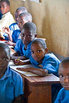 Students of Kasiisi School in class, funded by the Kasiisi School Project, just outside of Kibale National Park, Uganda, August 2011. No release available.