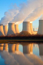 Ratcliffe-on-Soar coal-fired power station cooling towers. Nottinghamshire, UK, January 2013.