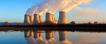 Ratcliffe-on-Soar coal-fired power station cooling towers. Nottinghamshire, UK, January 2013. Digitally stitched panorama.