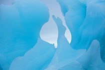 Details of icebergs floating off Isisayane (Isispynten), Nordaustlandet, Svalbard, Norway