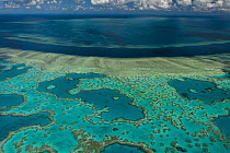 Aerial view of Hardy Reef, Great Barrier Reef, August 2011