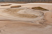 Aerial of Tirari Desert claypans or dry lakes. Tirari Desert is the smallest desert in the outback. South Australia, June 2011