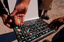 Andamooka opals in boxes, South Australia