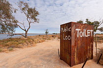 Public toilet in the outback by the punt along Cooper's Creek detour, South Australia, Australia