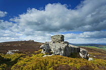Timelapse of clouds moving above Ordovician quartzite outcrops on Stiperstones Ridge, Stiperstones National Nature Reserve, Shropshire, England, May 2012.