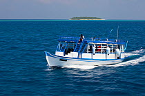 Dhoni, characteristic Maldivian boat, Maldives, Indian Ocean, December 2011