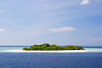 Small deserted island with white sandy beach, Maldives, Indian Ocean, November 2011