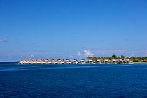 Water bungalows of resort, Maldives, Indian Ocean, November 2011