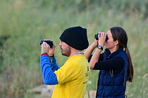 BirdLife Malta staff monitoring hunting during BirdLife Malta Springwatch Camp, April 2013