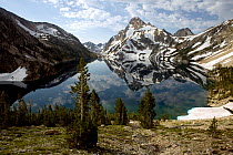 Sawtooth Lake and Mount Regan in the Sawtooth Wilderness as seen from Trail #640. Idaho, USA, July 2011