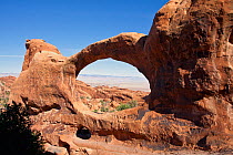 'Double O' Arch in the Devils Garden section of Arches National Park. Utah, October 2012.