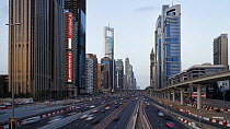 Timelapse of traffic on Sheikh Zayed Road, Dubai, United Arab Emirates, 2011.