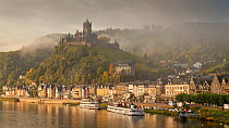 Timelapse of clouds forming and moving around Cochem castle, Cochem, Rhineland-Palatinate, Germany, 2011.