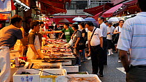 Live fish for sale at a street market, Wan Chai District, Hong Kong, China, 2011.