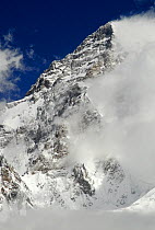 View looking up to the summit of K2 (8,611m), Central Karakoram National Park, Pakistan, June 2007