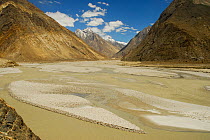 View of the Braldo River Valley, Karakoram Range, Pakistan, June 2007.