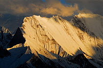 View of Vigne Peaks (6,851m) seen from the Baltoro Glacier, Central Karakoram National Park, Pakistan, June 2007.